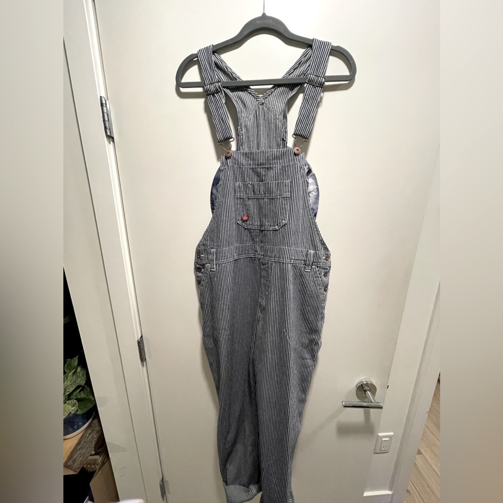 New! Dickie’s Women's Relaxed Fit Bib Overalls -Hickory Stripe-Medium 🦓